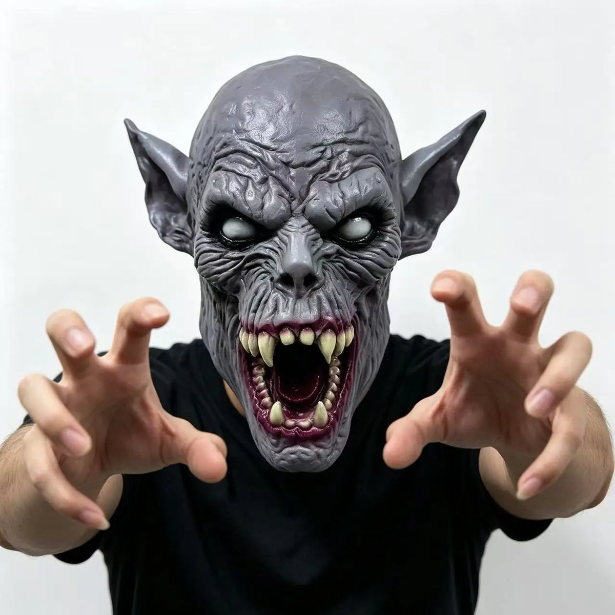 Máscara de látex realista de demonio, vampiro, zombi o monstruo para Halloween: accesorio de cabeza para cosplay, fiestas de disfraces, festivales y carnaval