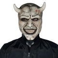 Máscara de cuerno malvado de terror The Grabber, disfraz de cosplay de The Black Phone, casco de látex de media cara aterrador, accesorios de disfraz para fiesta de Halloween y carnaval.
