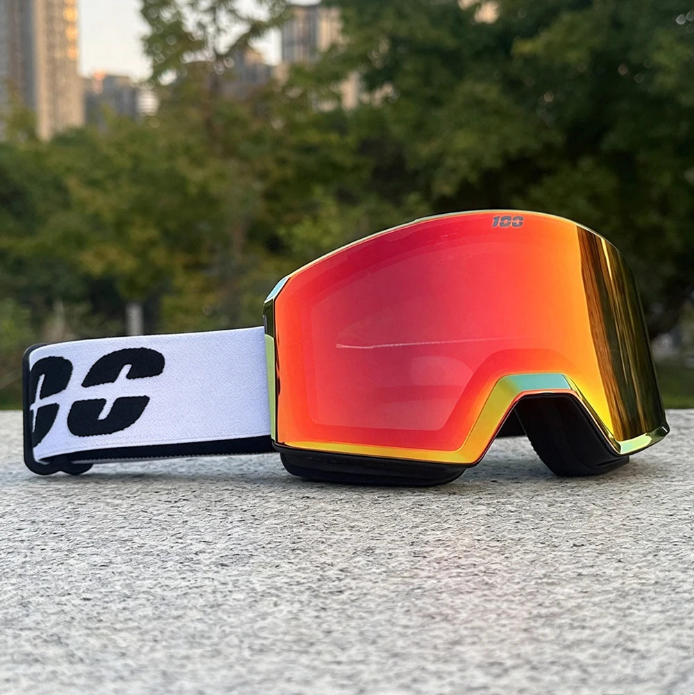 Gafas de esquí profesionales para invierno, con sistema de cambio rápido mediante imán, doble capa, tratamiento antiniebla, para snowboard, para hombres y mujeres.