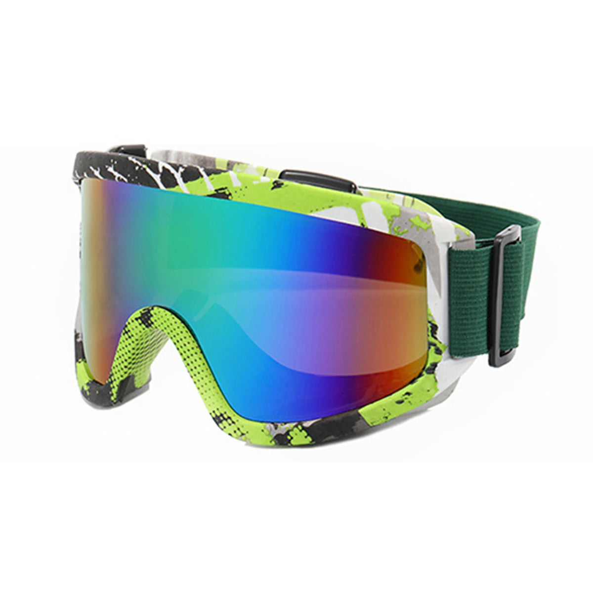 Gafas de esquí con montura grande y lentes de colores, anticolisión y antirreflejos, ideales para deportes al aire libre, nieve y snowboard.