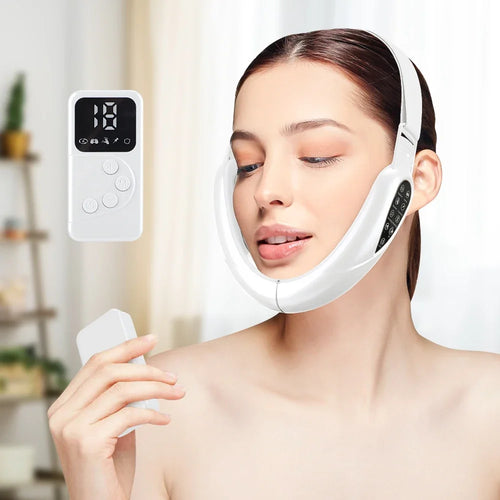 Masajeador facial en V recargable, dispositivo de masaje facial portátil, pantalla LED, instrumento de belleza facial