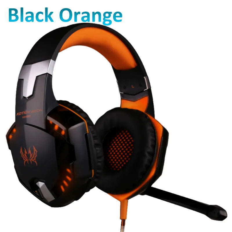 KOTION G2000 Gaming Casque Wired Headset Stereo Surround Sound Deep Bass LED Glow Headphone With Mic For PS5 PS4 Xbox Notebook