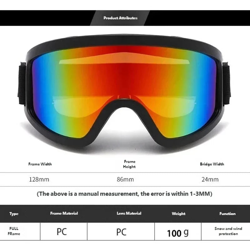 Gafas de Sol para Esquí de Invierno, Gafas de Nieve para Adultos, Gafas de Montaña con Amplio Campo de Visión, Antideslumbrantes, Gafas de Sol para Escalada, Gafas de Sol para Ciclismo de Invierno 2028