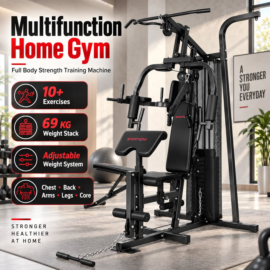 Sistema completo de entrenamiento físico en casa para la pérdida de peso y el aumento de la fuerza, máquina de gimnasio multifuncional con capacidad para ejercicios de todo el cuerpo, resistencia ajustable, diseño cómodo