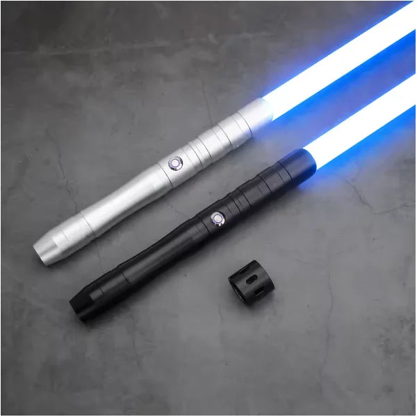TXQSABER Sable de luz de duelo doble pesado, espada con movimiento fluido, empuñadura de metal con correa, entrenamiento Jedi, cosplay para niños