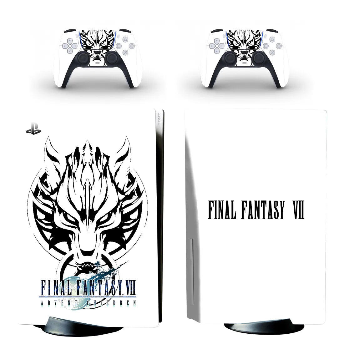 Adhesivo protector de vinilo para consola PS5 y 2 mandos, diseño de Final Fantasy (versión disco)
