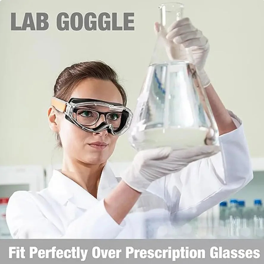 Gafas protectoras de montura grande HD, transparentes, antiultravioleta, impermeables, antiniebla, para montar y esquiar, gafas deportivas de seguridad