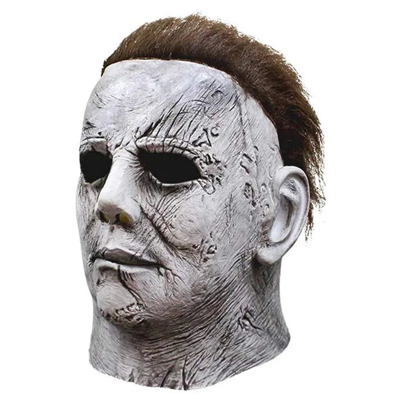 Máscara Halloween Michael Myers Cara Completa Asustadiza Asesino Terrorífica Quemadura Fuego Cicatriz Látex Cosplay Disfraz Fiesta Props Cuchillo