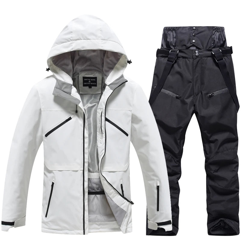 Conjunto de traje de esquí impermeable para hombre y mujer, traje de nieve, conjunto de chaqueta y pantalón de esquí, ropa de exterior, snowboard, en general