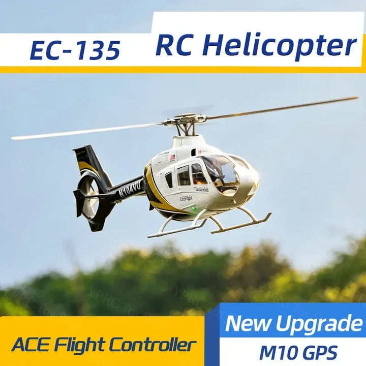 Helicóptero a escala RC Flywing EC135 sin escobillas, simulación de helicóptero a escala RC con control de vuelo ACE, GPS Beidou M10, RTF, en stock.