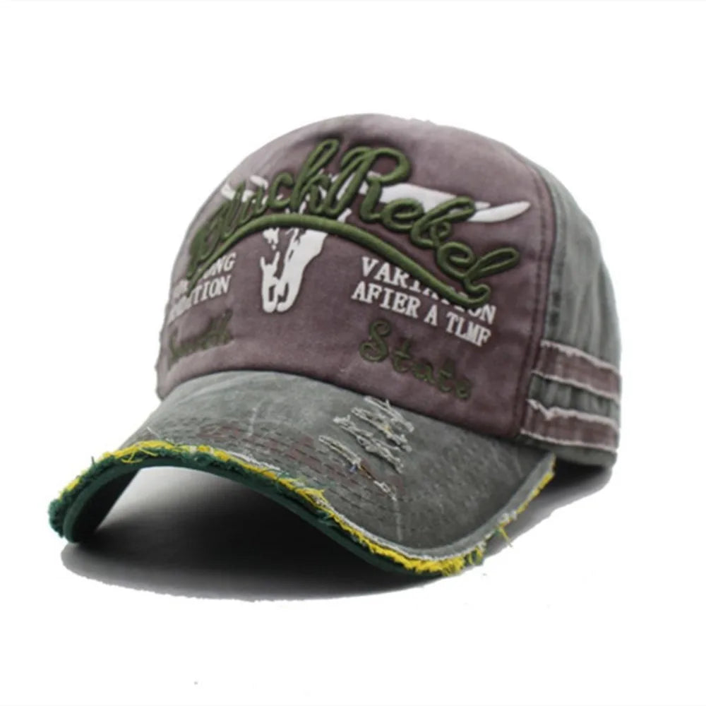 Gorra de béisbol ajustable de moda, lavada, con protección solar, estilo casual, bordado de letras, visera de algodón, diseño de retazos, estilo punk, gorra deportiva para el sol