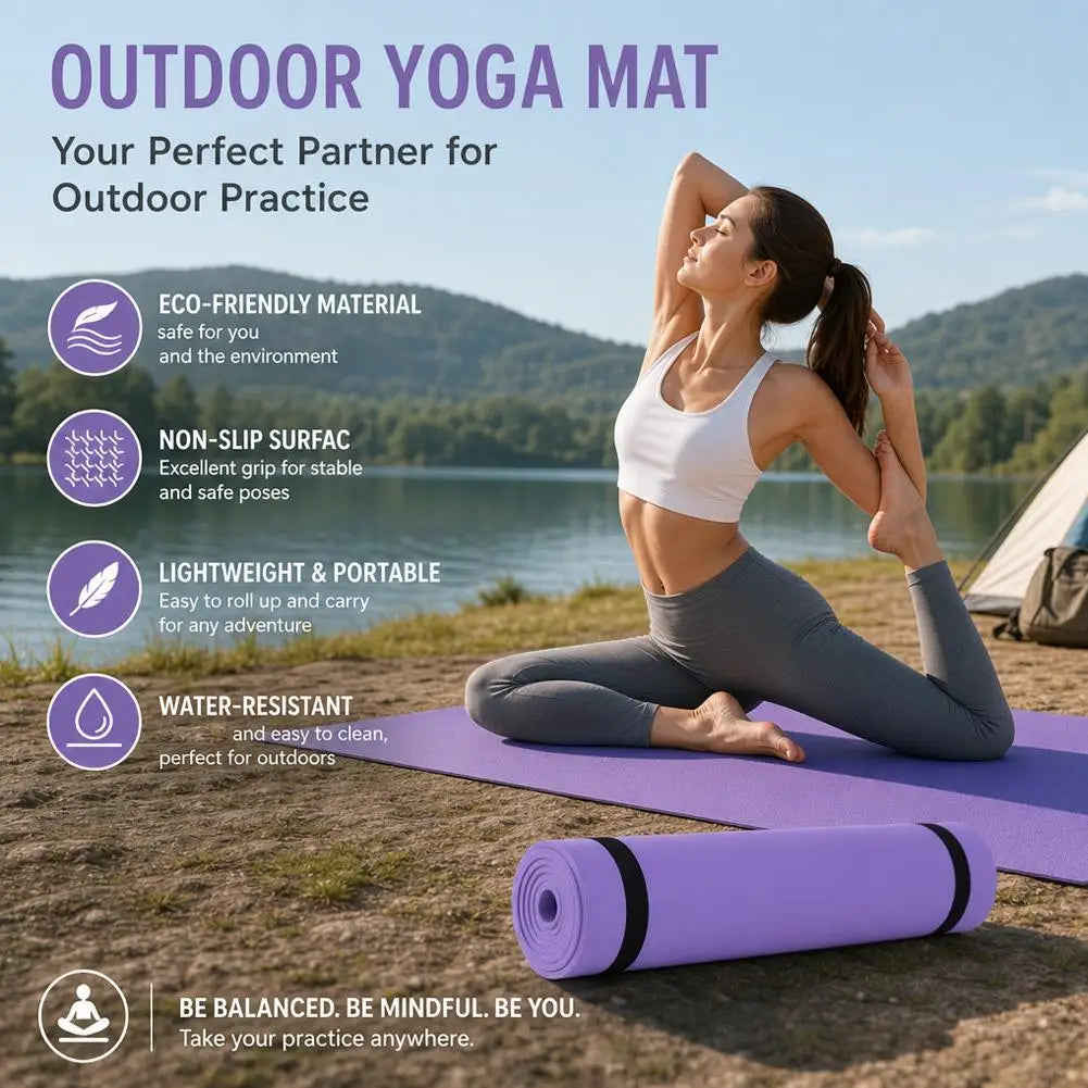 Esterilla de Yoga y Pilates de 180x50cm, portátil, antideslizante, para ejercicios de fitness, equilibrio, entrenamiento, para gimnasio en casa, colchoneta para dormir al aire libre
