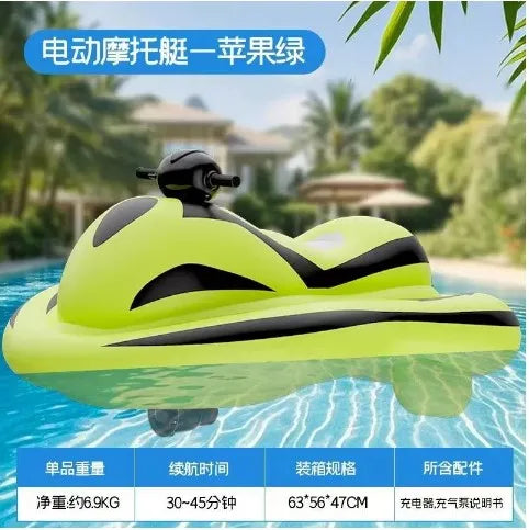 Jet Ski eléctrico para adultos, moto acuática motorizada inflable con diseño de seguridad para niños