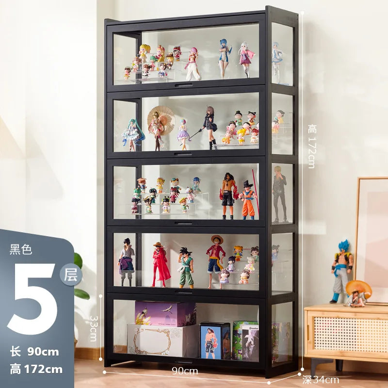 Vitrina expositora grande para figuras Lego, caja de almacenamiento acrílica transparente para figuras y juguetes, organizador antipolvo para cajas sorpresa, duradera.