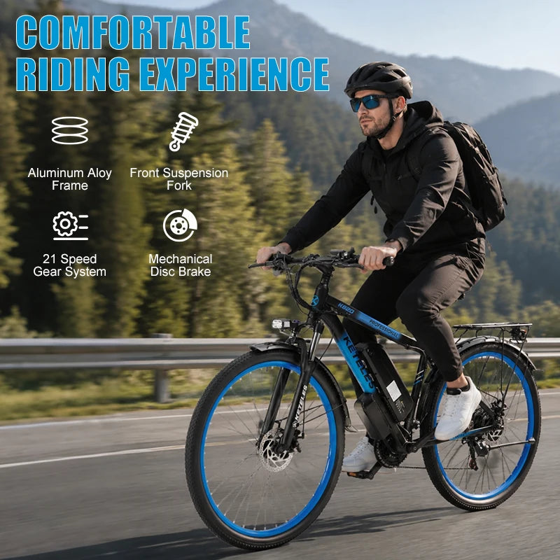 K820 29 Inch Electric Mountain Road Bike 21 Speed 250W 48V Front Suspension Disc Brake Commuter Adult E-Bike
