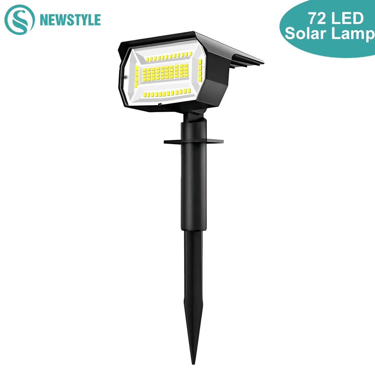 Luces solares LED de paisaje de 72/68 focos, impermeables IP65 para exteriores, con 3 modos, foco solar de jardín para patio, césped y camino