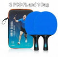 Raqueta de tenis LOKI K5000 FL con mango largo, raquetas de Ping Pong para entretenimiento en el hogar con goma de Ping Pong de Color azul