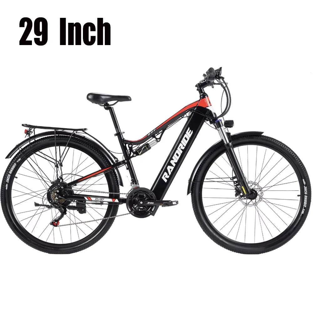Bicicleta eléctrica YG90 con motor potente, batería de litio de 48V 17AH, sistema de frenos hidráulicos, bicicleta eléctrica de montaña todoterreno con neumáticos de 29 y 27.5 pulgadas