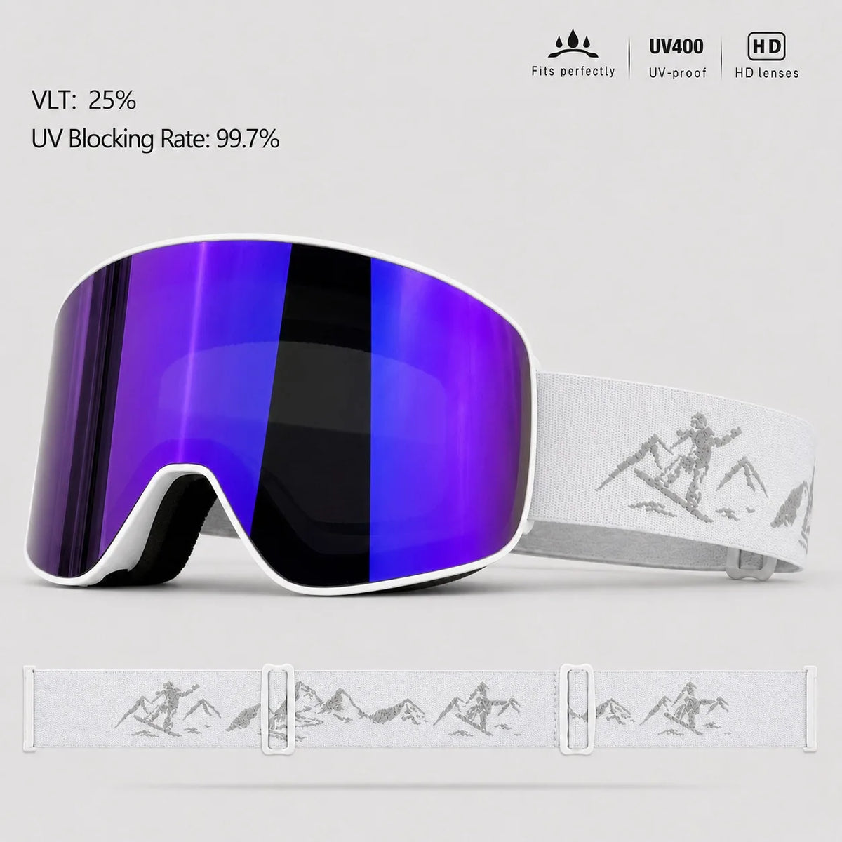 Gafas de esquí antivaho con protección UV400, gafas para snowboard, gafas de esquí resistentes al viento para deportes de invierno, gafas para esquí para hombres y mujeres.