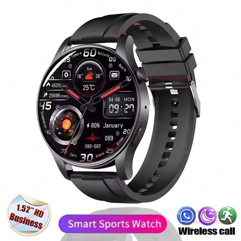 Smartwatch 2026 para hombre con pantalla AMOLED HD, trayectoria de movimiento GPS, frecuencia cardíaca, llamadas Bluetooth, resistente al agua, para Android e iOS Ht30