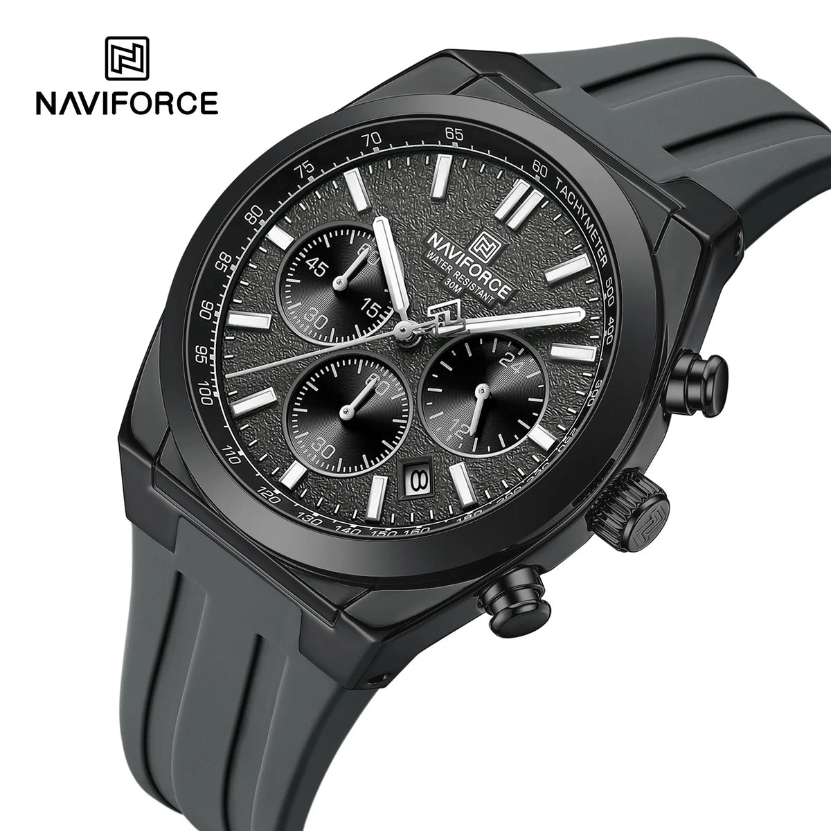 NAVIFORCE Men's Sport Watch Waterproof Silicone Strap Chronograph Watch Luxury Brand Man Waterproof Luminous Quartz Wristwatch