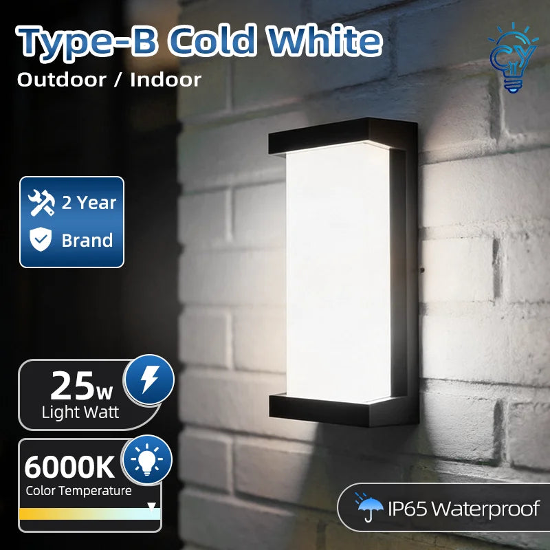 Aplique de pared LED para exteriores, lámpara de pared impermeable IP65, iluminación LED para exteriores, luces de porche para balcón, jardín, hogar y dormitorio, 85-220V