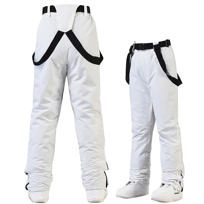 Baberos de pantalones de esquí para hombres y mujeres, pantalones de snowboard con pechera, pantalones de nieve con baberos, pantalones de traje de esquí, pantalones con pechera para nieve, pantalones de snowboard, -30