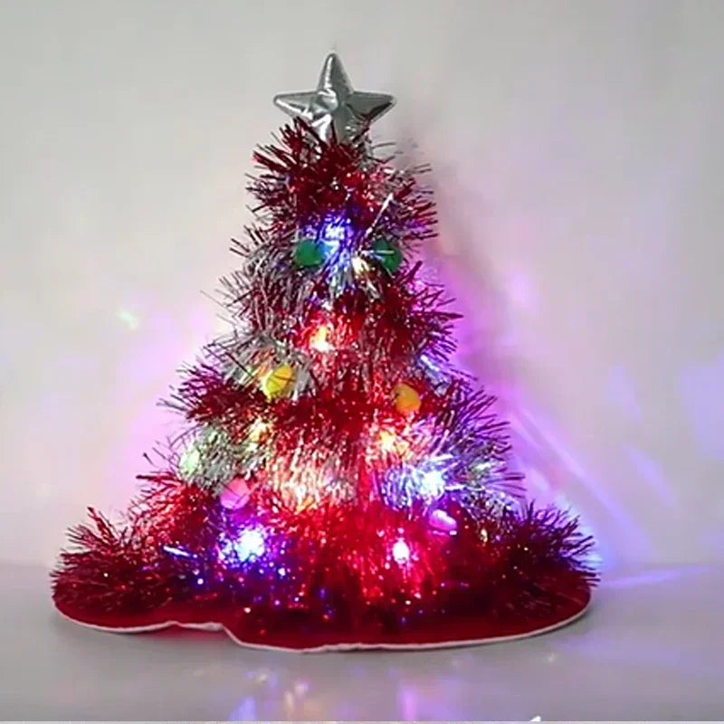 Rojo verde chica mujeres adultas resplandeciente luz LED tutú falda árbol sombrero elfo fiesta disfraz regalo de cumpleaños boda Festival Navidad