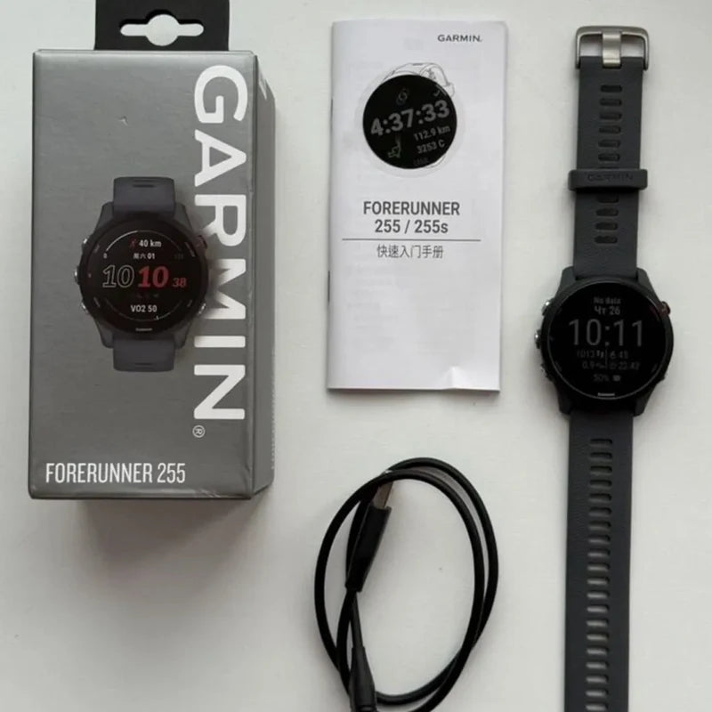 Reloj deportivo inteligente Garmin Forerunner 255 de 46 mm con NFC, 4 GB de RAM, Bluetooth, Wi-Fi, estilo básico