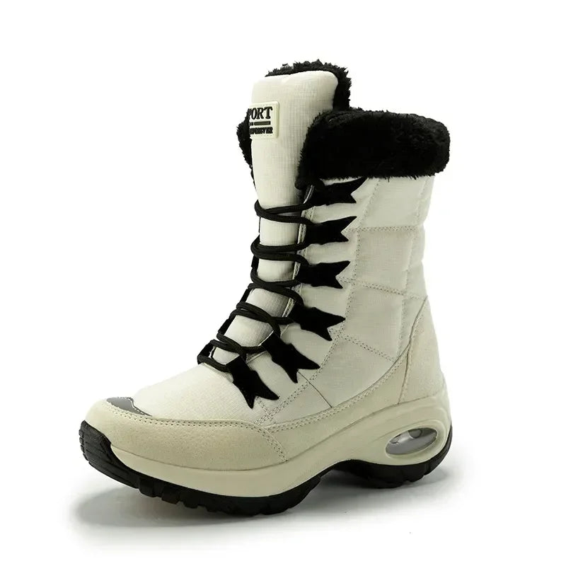Botas de mujer de alta calidad, cálidas, con cordones, cómodas botas de senderismo impermeables para exteriores, talla 36-42 2024