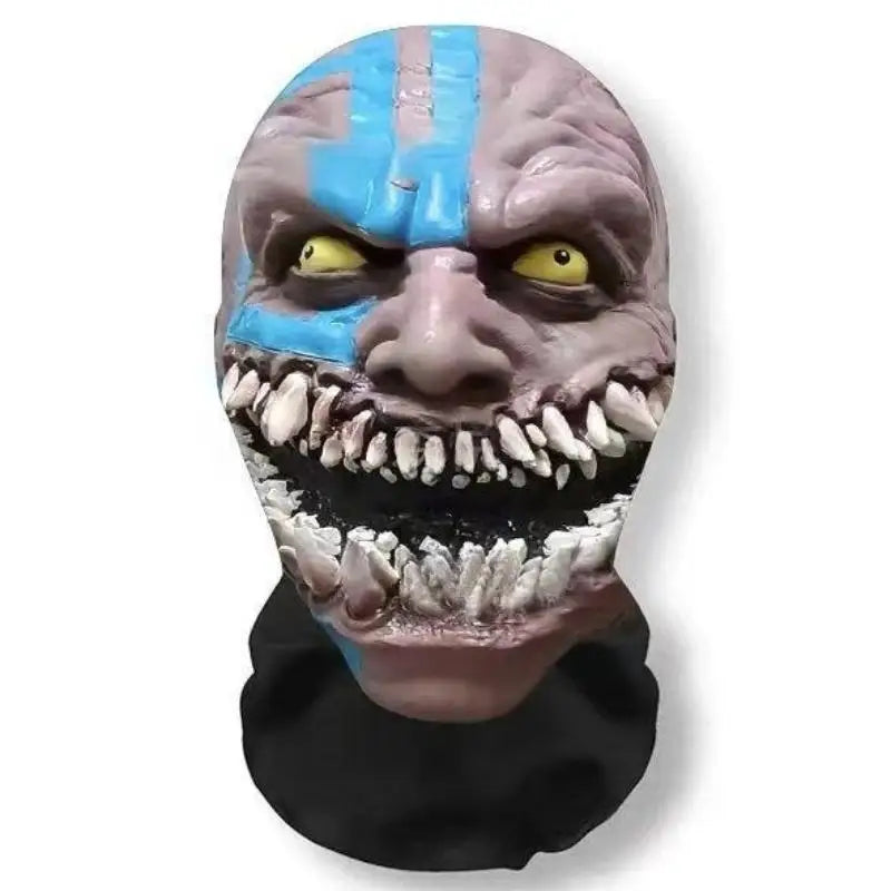 1 unidad de cubrecabeza con estampado de calavera de Halloween, máscara facial transpirable y protectora contra el sol con visibilidad, cubrecabeza para fiestas y festivales