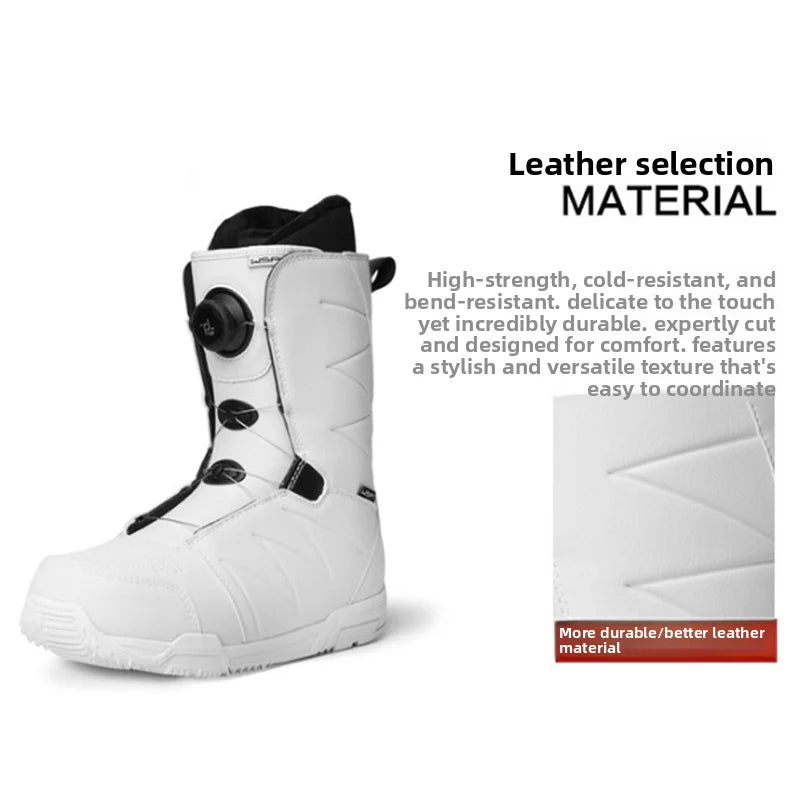 Botas de Snowboard para Adultos, Antideslizantes, Impermeables, con Forro de Terciopelo, Sistema de Cordones de Alambre de Acero, Diseño de Ajuste Rápido, Botas de Snowboard de Calzado Directo