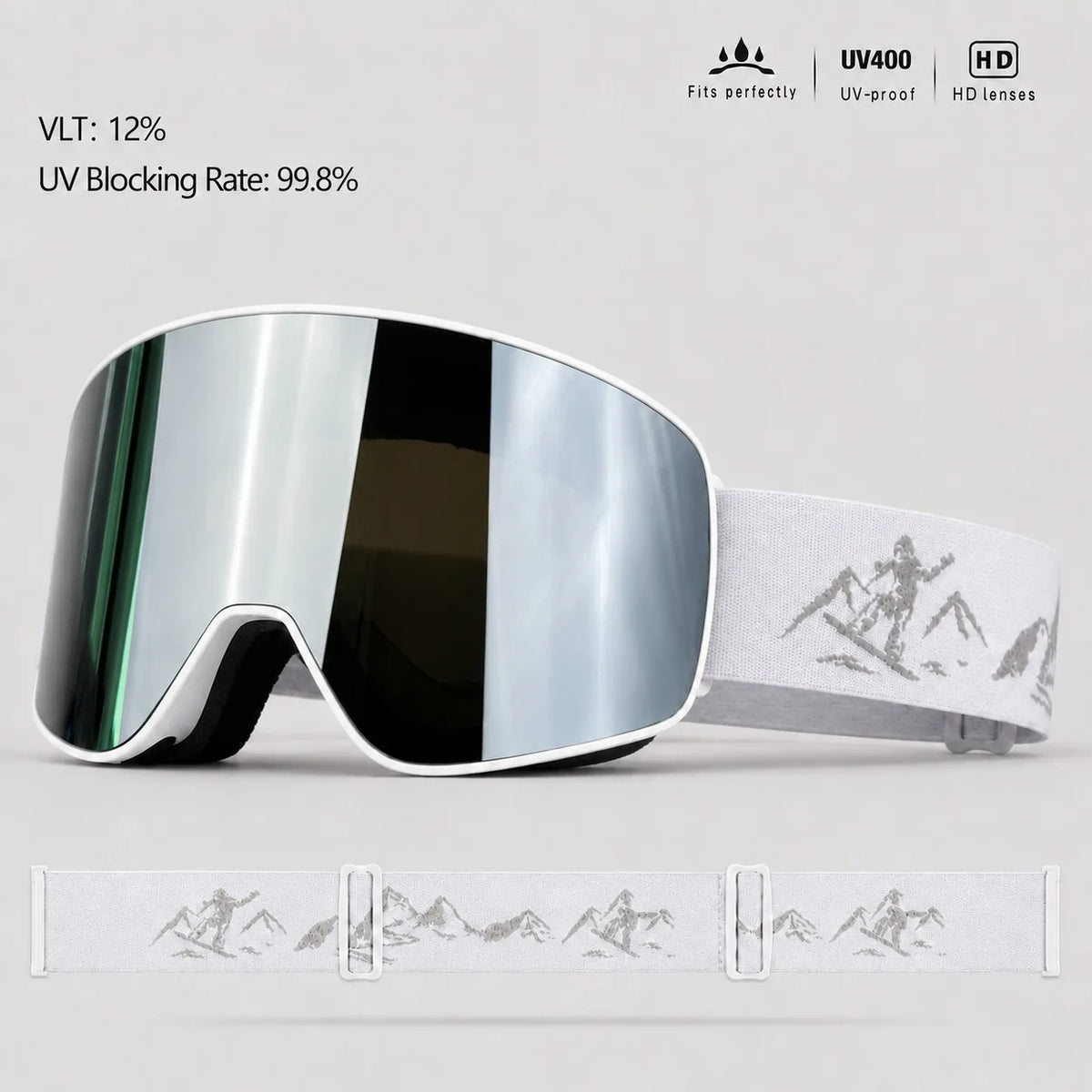 Gafas de esquí antivaho con protección UV400, gafas para snowboard, gafas de esquí resistentes al viento para deportes de invierno, gafas para esquí para hombres y mujeres.