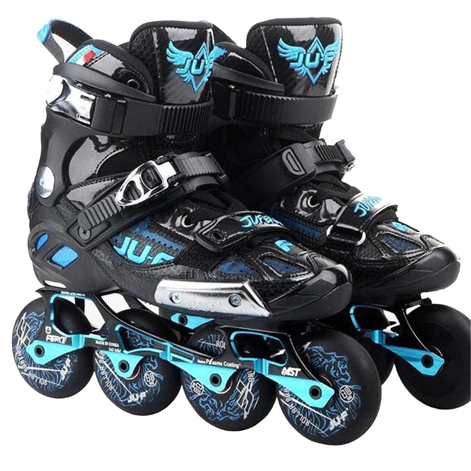 Patines en línea originales de PU para adultos y niños, 4 ruedas, Patines de marco plano para Slalom, deslizamiento, FSK, patinaje de carretera