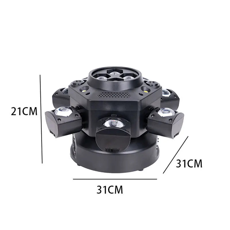 Luz de Escenario de 150W, 24 Canales DMX512 RGBW, Luz Blanca y Amarilla, Luz Estroboscópica, Activación por Sonido, Iluminación para Fiestas, AC95-245V, Amplio Rango de Voltaje