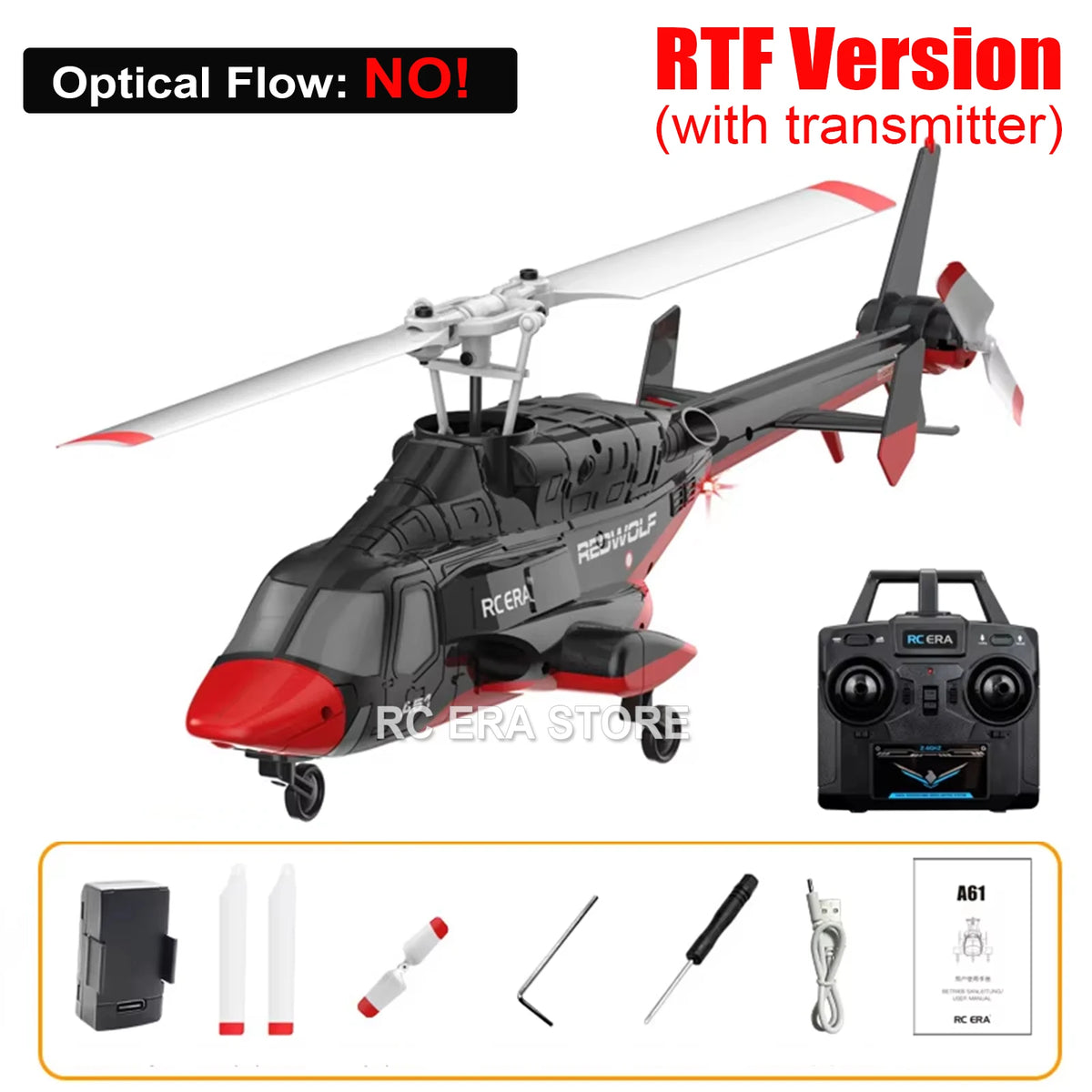 RC ERA A61 Mini Airwolf 4CH RC helicóptero 2,4G 6-Aixs giroscopio estabilizado mantenimiento de altitud Helicóptero de Control remoto juguetes para chico adulto