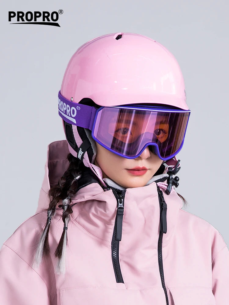 Casco de Esquí Ligero PROPRO con Seguridad Integrada, Casco de Esquí y Snowboard de Invierno Certificado, Casco de Esquí para Motocicleta para Hombre y Mujer