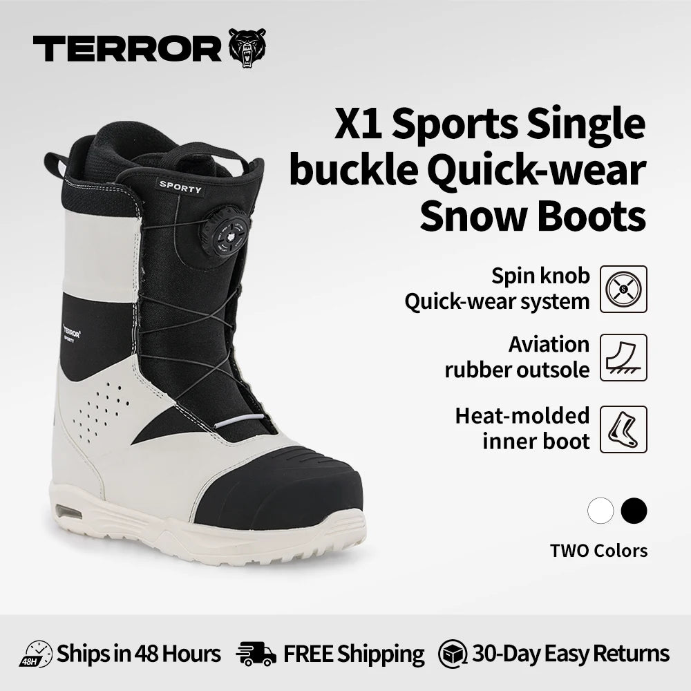 TERROR X1 Botas de Snowboard Entrada Rápida Dial Único Forro Cálido Suela EVA Antideslizante Botas de Esquí Hombre Mujer