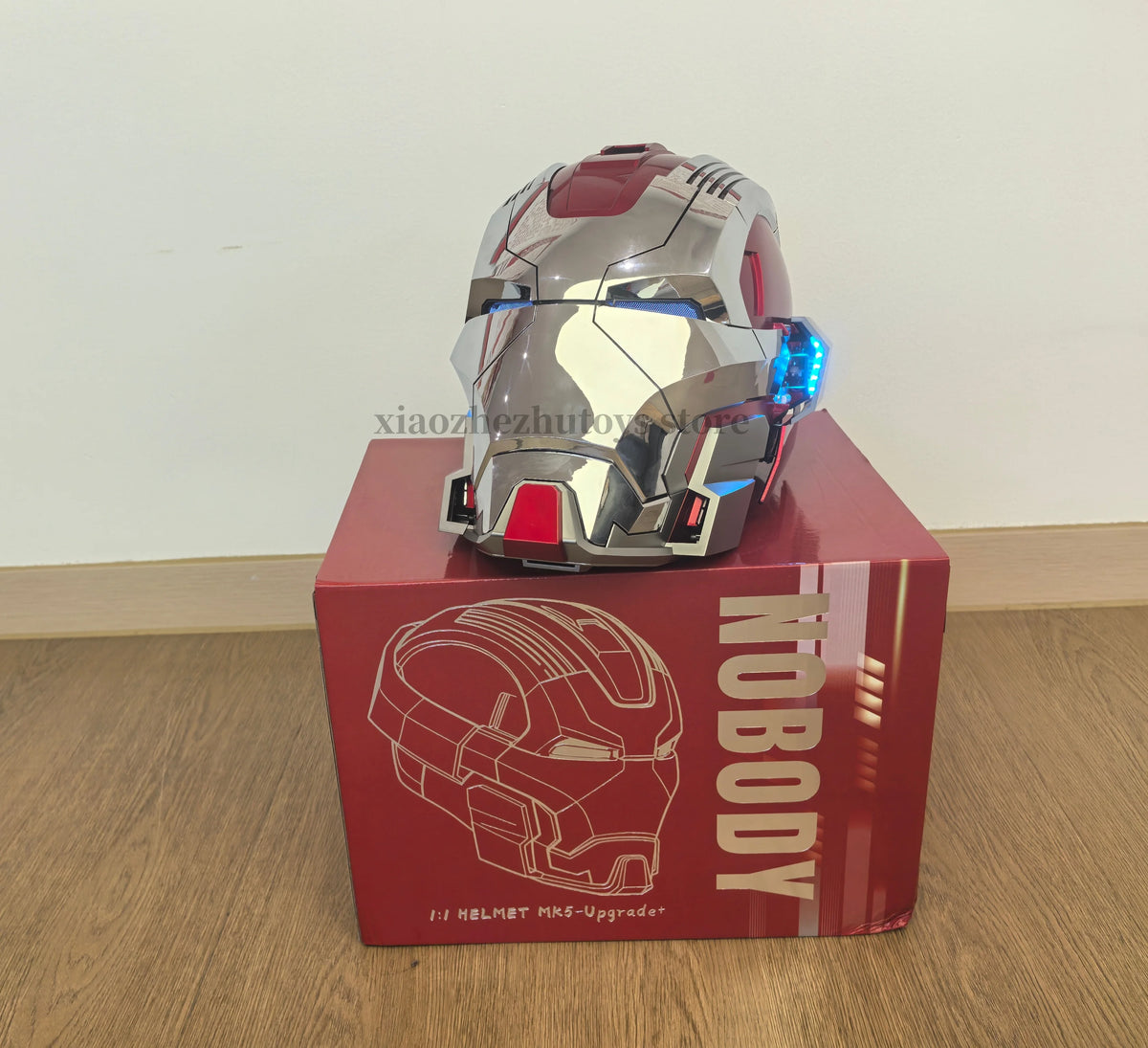 Casco de Iron Man Mk5 Mk50, modelo coleccionable con apertura y cierre automáticos, control por voz y pantalla táctil, ideal como regalo para adultos.
