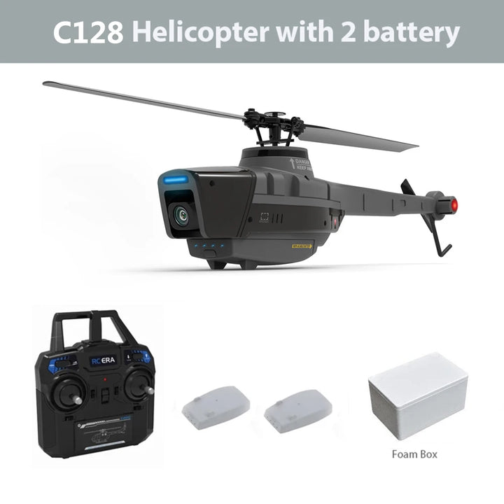 C128 2,4G RC helicóptero 4 hélices 720P cámara 6 ejes giroscopio electrónico presión de aire para altura Vs C127 C186 RC Drone
