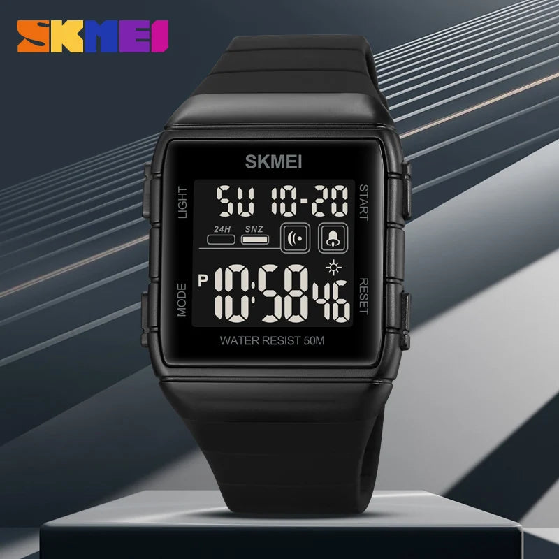 Reloj digital militar para hombre SKMEI 1960, deportivo, con calendario, cuenta regresiva, resistente al agua, a prueba de golpes, reloj de pulsera para hombre 1560