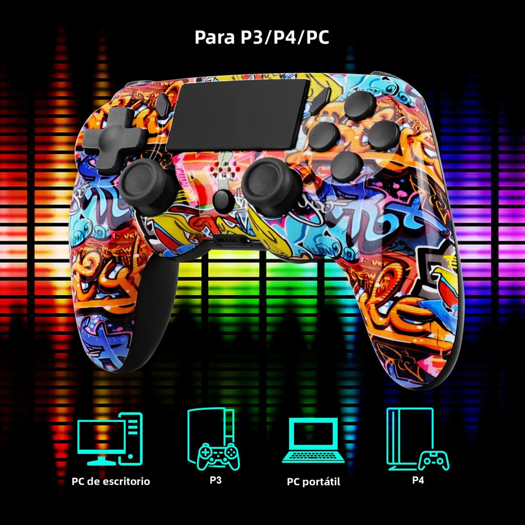 Mando inalámbrico Bluetooth GAMINJA P47, Gamepad con giroscopio de 6 ejes, panel táctil tipo joystick para PC, doble vibración, compatible con PS4, PC, Windows 7 y 8