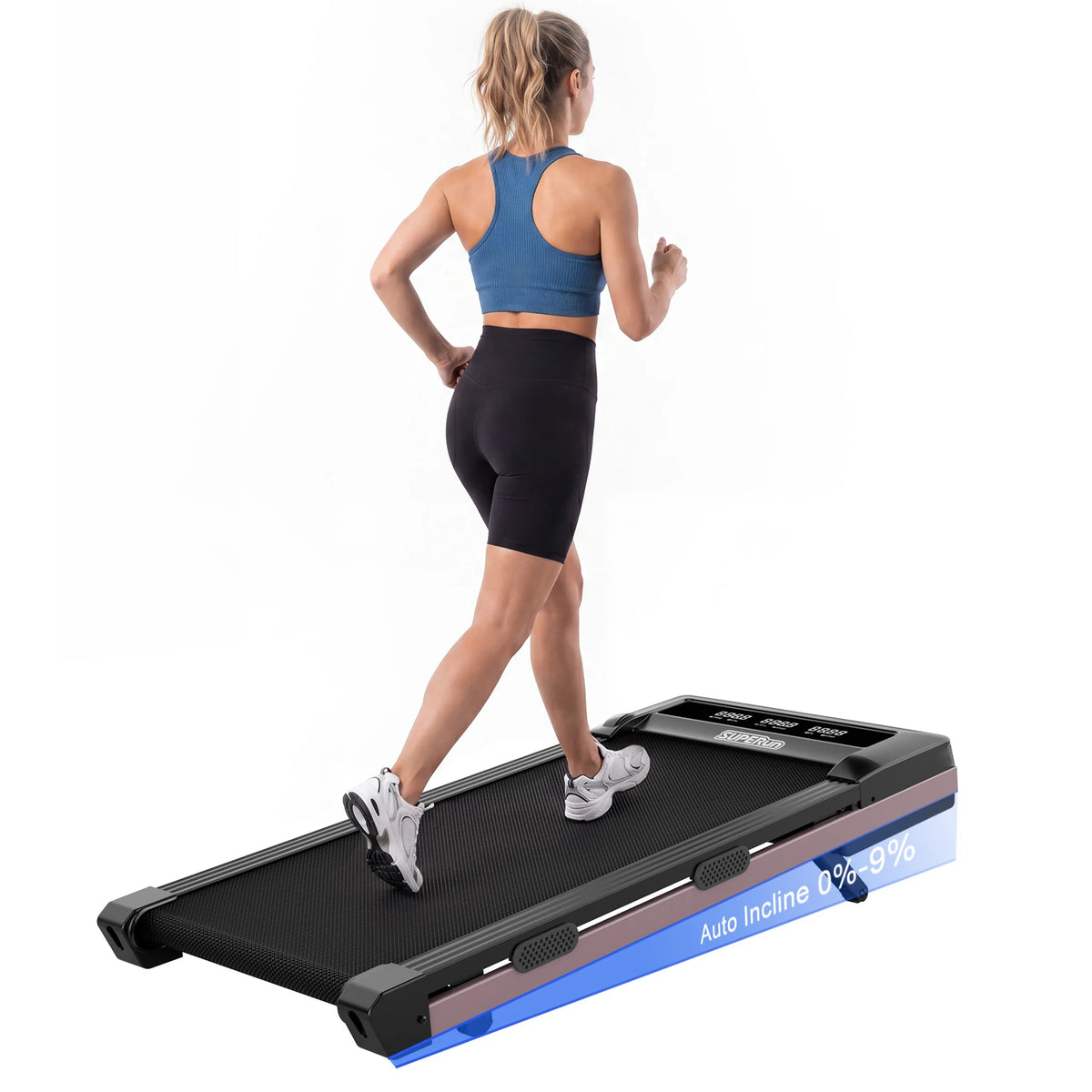 Caminadora con Inclinación, Motor Potente de 3.0HP con Capacidad para 300lbs, Caminadora Silenciosa con Absorción de Impactos de 1-6km/h para el Hogar