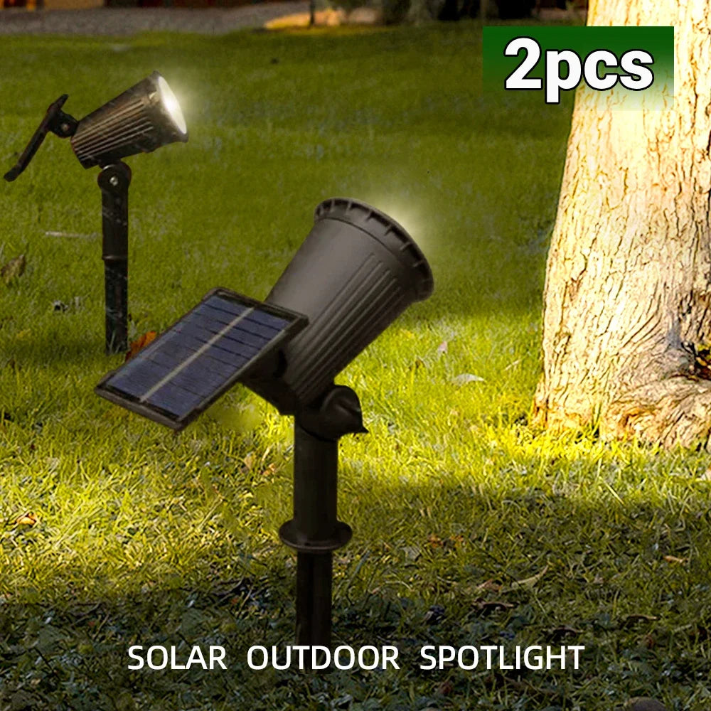 9 focos solares LED, impermeables IP65, luces solares RGB para exteriores, brillo ajustable para jardín, patio y palmeras