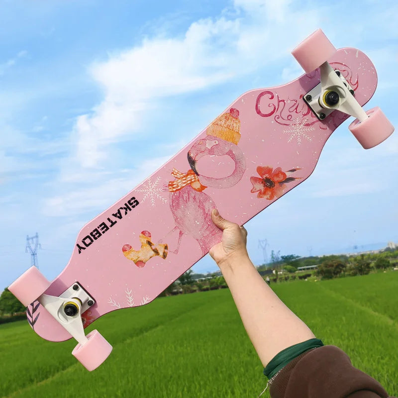 Patineta de Calle Profesional para Danza, Longboard, Tabla de Cruising, Apta para Hombres, Mujeres, Niños y Nuevos Conductores