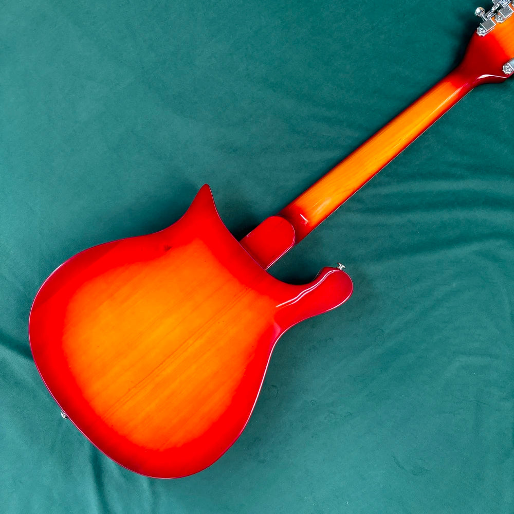 Guitarra eléctrica de 12 cuerdas, guitarra de cuerpo semi-hueco con cuerpo de arce, guitarra eléctrica de 21 trastes con pastillas de doble bobina