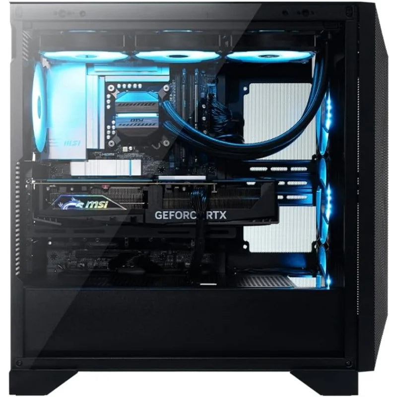 PC de Escritorio para Juegos con IA (Ryzen 7 9700X, GeForce RTX 5070 12GB GDDR7, 32GB DDR5, 4TB PCIe SSD, Ventiladores RGB, Refrigeración Líquida de 360mm, 75