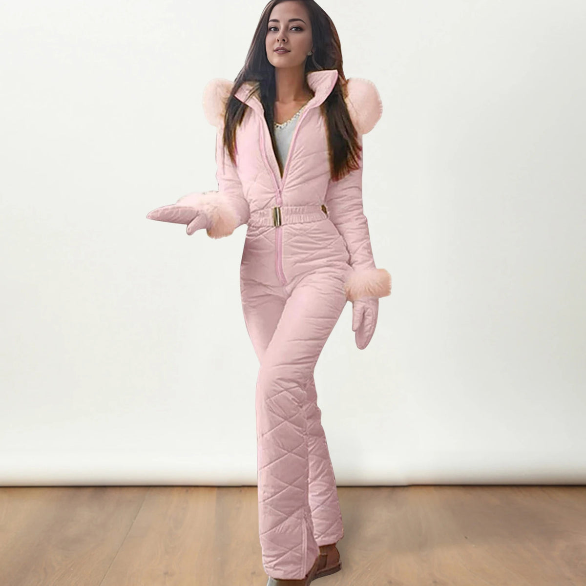 Mono de Snowboard de invierno de talla grande para mujer, traje de esquí impermeable a prueba de viento con capucha para exteriores, para snowboard, senderismo y esquí