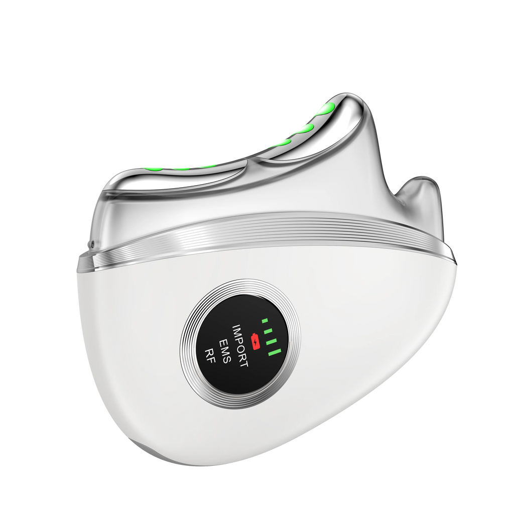 Masajeador Facial y de Cuello 4 en 1 con Tecnología EMS, Microcorriente, Luz LED y Vibración, Herramienta Portátil para el Cuidado de la Piel, Reafirmante y Antienvejecimiento