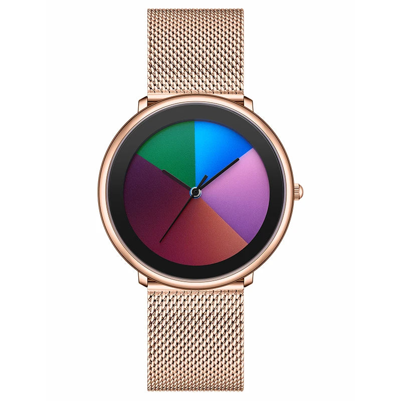 LIGE 2026 Nuevos relojes de moda para hombre, relojes de pulsera de cuarzo casuales de lujo, resistentes al agua 30M, correa de malla, reloj colorido para mujer, Reloj Hombre